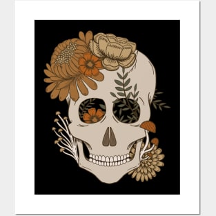 Autumn Floral Skull Posters and Art